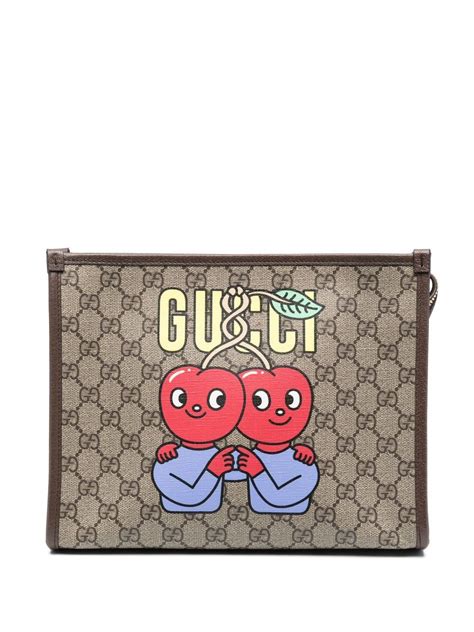 gucci print clutch